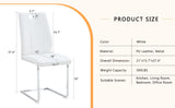 White PU Dining Chair Set.Uniquely designed white dining chairs. PU material, paired with silver W2920P225018