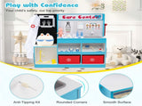 Blue Wooden Doctor Office Playset with X-ray ECG Monitor Sink Height Measurer for Toddlers 3-6 41671633