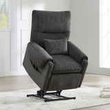 Glenn 30" Power Lift Assist Recliner Arm Chair Steel Gray Chenille B2719P328584