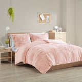 King/Cal King Shaggy Long Fur Comforter Mini Set B03595925