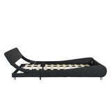 Faux Leather Upholstered Platform Bed Frame,LED lighting with remote controller and APP,Curve W1360133271