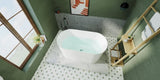 55" Acrylic Freestanding Bathtub, Small Soaking tub, Glossy White, Toe-tap Chrome Drain, cUPC W1675P189567