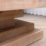 Modern Rustic Wood Coffee Table ,Farmhouse style coffee table,Wood block base coffee table, Living W2729P298162