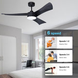 52" Smart Ceiling Fans with Lights and Remote, Quiet Reversible DC Motor and changing& Dimmable LED 32794162