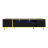 U-Can 70.9'' Modern TV Stand for TVs up to 80 Inches, Entertainment Center with 2 Shelves and LED N724P284377B