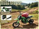 Green 24V 350W Electric Dirt Bike - Twist Grip Throttle up to 15 MPH Speed Limit Ideal for Ages 13 51782273