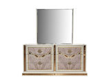 Omari Modern Style Mirror Made with Wood and Gold Accents in Beige B009P245441