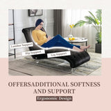 COOMORE Velvet Chaise Lounge Indoor,Button-Tufted Upholstered Chaise Lounge Chair with Pillow for W39538681