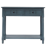 ZUN Series Console Table Traditional Design with Two Drawers and Bottom Shelf 25384136