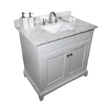 ZUN Montary 31inch bathroom vanity top stone carrara white new style tops with rectangle undermount W50921980