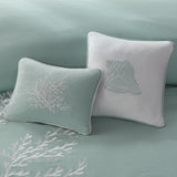 Oversized Cotton Jacquard Comforter Set Aqua King B03595757