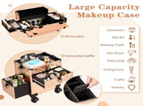 2-in-1 vanity case with sliding front drawer, flat left drawer, detachable caster wheels, aluminum, 06533601