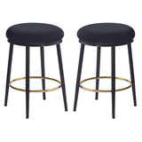 24.75'' Modern Counter Stools Set of 2,Black Counter Stools with iron Frame,Sponge N780P189729B