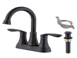 2-Handle 4-Inch Oil Rubbed Bronze Bathroom Faucet, Bathroom Vanity Sink Faucets with Pop-up Drain 94310514