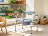 Heavy-Duty Commode Chair, 1000 lb Capacity Bedside Commode with Drop-Down Arms, 5-Level Adjustable 39616167