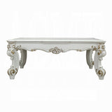 ZUN Antique Pearl Coffee Table with Scrolled Leg B062P209127