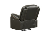 Challenger Modern Contemporary LED Power Recliner Chair made with wood and metal frame in Gray B009P294752