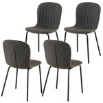 ZUN Dark Grey Faux Leather Dining Chairs Set of 4,Mid-Century Modern Upholstered PU Leather Chairs,for W1164P205383