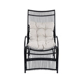 3 Pieces Wicker Outdoor Patio Furniture Set with Lounge Chair, Balcony Chairs Table Set with N780P209442B