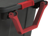 40 Gallon Durable Plastic Storage Tote with Latching Lid and Pull Handle, Black, 2 Pack 51853524