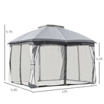 ZUN 10ft x12ft Outdoor Gazebo, Grey-AS （Prohibited by WalMart） 30935925