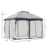 ZUN 10ft x12ft Outdoor Gazebo, Grey-AS （Prohibited by WalMart） 30935925