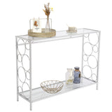 Toughened Glass Panel Console Table---Circle Shape 36052261