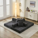 Comfy Convertible Folding Mattress Couch, Floor Bed, Chenille Floor with Armrest, Floor W1143P330250