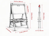 3-in-1 Kids Art Easel, Wooden Double-Sided Magnetic Whiteboard & Chalkboard with Paper Roll, 54340008