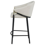 Beige and Glossy Black Sloped Arm Counter Height Stools B062P170015
