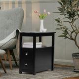 End Table with Charging Station, Narrow Sofa Side Table, Wooden Nightstand, Bedroom Living Room W2181P152443