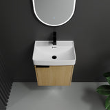 ZUN 20" Wall-Mounted Bathroom Vanity with Ceramic Sink, Storage Cabinet with Doors W1972P196398