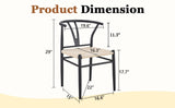Wesborn Chair - Y-shaped Medieval Style Armchair for Dining Table, Woven Seat W2920P278932