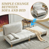 Foldable sofa bed recliner, 3-in-1 convertible sleeper, mid-century modern decor, suitable for small W395P290556