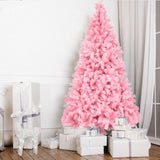 ZUN 7ft 1800 Branch PVC Branch Iron Bracket Christmas Tree Pink 65695331