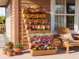 8-Tier Vertical Raised Garden Bed, 40" x 24" x 59" Fir Wood Ladder Planter Stand for Vegetables 59808583