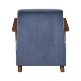 Modern Design 1pc Accent Chair Blue Corduroy Seat Cushions Solid Wood Living Room Furniture B011P283276