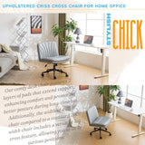 Criss Cross Chair with Wheels & pegs,Dual-Base Wide Armless Comfy Desk Chair Cross Legged,Adjustable 25100756