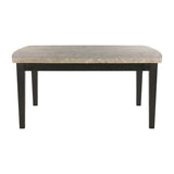 ZUN Genuine Marble Top Dining Table 1pc Dark Espresso Finish Wooden Kitchen Dining Room Furniture B011P179888