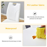 White PU Dining Chair Set.Uniquely designed white dinings. PU material, paired with gold metal W2920P233519