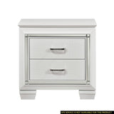 Glamorous Design Bedroom Furniture 1pc Nightstand of 2x Drawers White Finish Faux Alligator Embossed B01165196