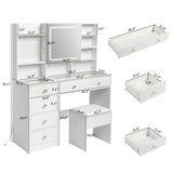 Pitted Particleboard With Triamine Coating, Tempered Glass Table Top, 5 Drawers, With Shelves, With 56813824