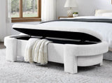 Linen Fabric Upholstered Bench with Large Storage Space for the Living Room, Entryway and W48790039