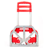 ZUN Portable Aluminium Cart Folding Dolly Push Truck Hand Collapsible Trolley Luggage Red 00180182