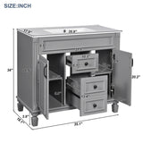 36'' Bathroom Vanity with Top Sink, Modern Bathroom Storage Cabinet with 2 Soft Closing Doors and 2 N710P230231E