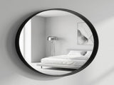 30" Round Bathroom Mirror Vanity Wall Mounted Mirror with Deep Frame, Black 88869193