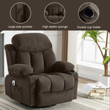 Swinging recliner massage heated sofa, with USB and 2 cup holders in side pockets, W1521P303179