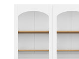 ON-TREND Free Standing 5 Tier Bookshelves, Bookcases Set of 2, Farmhouse Two-Tone Storage Cabinet N721P245734K