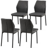 ZUN Dark Grey PU Leather Dining Chairs Set of 4 Faux Leather Dining Chairs Living Room Chair Modern W1164P195156