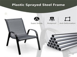 Gray 2 Pack Stackable Patio Dining Chairs, Ergonomic Steel Frame Breathable Fabric Outdoor Chairs 84632774